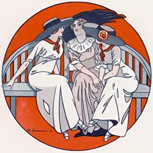 Backed Prints: Three Women Chat 1910