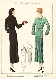Haute Couture Prints: Women in coats and dresses by Martial et Armand, 1931