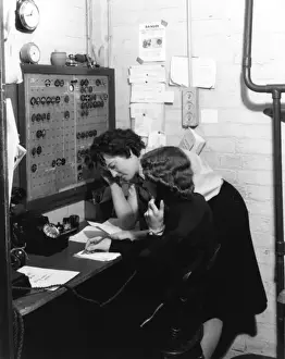 Notices Prints: Two women in control room, WW2