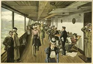 Erich Collection: Women cycling on board a ship