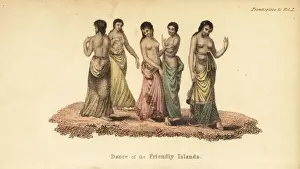 Shoberl Prints: Women dancing for Queen Tine on the Island of Tonga