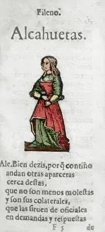 1550 Prints: Women dialog by Cristobal de Castillejo (ca. 1490-1550). Engr