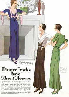 Twists Collection: Three women in dinner frocks by Lucien Lelong