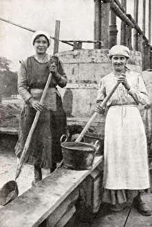 Two women doing building work, Vienna, Austria