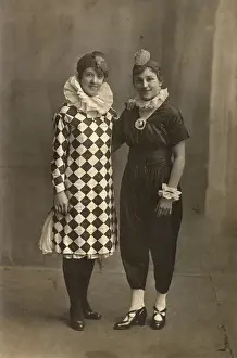 Checked Prints: Women in fancy dress, c. 1916