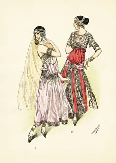 Harem Prints: Women in fancy-dress costumes of Arabian harem dancers