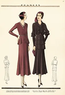 Women in fashionable dresses by Francis, 1931