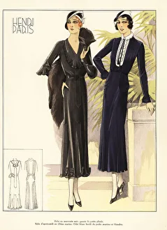 Women in fashionable dresses by Henri Paris, 1931