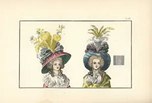 Plumes Collection: Women in fashionable hats of 1788