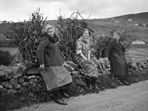 Three women with firewood bundles
