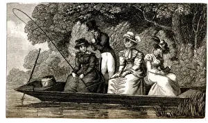 Punt Prints: Women fishing from a punt