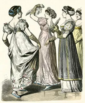 Images Dated 1st February 2019: Four women in French and German costume