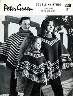 Images Dated 7th September 2017: Two women and a girl in ponchos