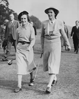 Relaxed Prints: Two women golfers on a golf course