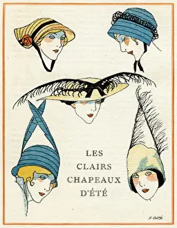 Aigrette Prints: Women hats 1914