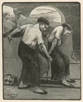 Women Hauling Coal Wagon
