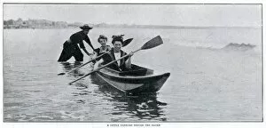 Images Dated 23rd July 2019: Women kayaking in northern France 1904