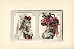 Eloffe Prints: Women in large baigneuse cap and chapeau, 1788