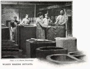 Women making ceramic retorts