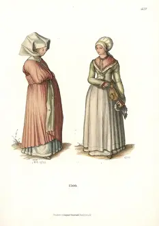 Jakobheinrichvonhefner Prints: Women of Nuremburg by Albrecht Durer, 1500