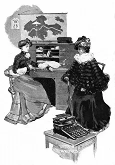 Typewriter Gallery: Women in an office, 1901
