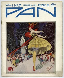 Pointe Prints: Women outside dancing around statue of God Pan