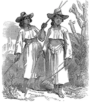 Cropped Prints: Women of the Papagos Tribe of Native American Indians, 1858