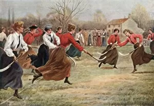 Running Collection: Women playing hockey