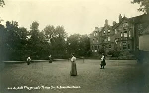 Asphalt Gallery: Four women playing tennis, Hamilton House School