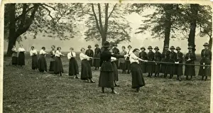 Contest Prints: Women police officers in a tug-of-war contest, Hyde Park