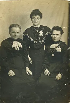 Victorians Collection: Three women, probably from the same family, all in black, possibly in mourning