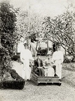 Women being pulled in a sledge, probably Madeira