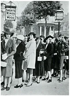 Women queueing for Auxiliary Air Force posts, September 1939 Women queueing for Auxiliary Air Force posts, September 1939