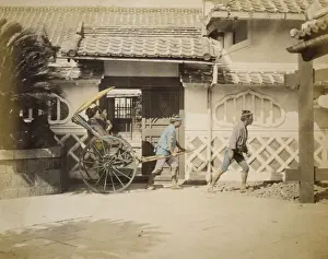Rick Shaw Prints: Two women riding in a rickshaw