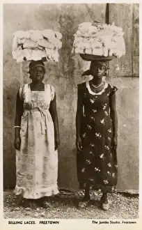 Sierra Prints: Women selling lace, Freetown, Sierra Leone, Africa