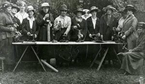 Women at a shoe mending class, WW1