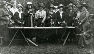 Mending Prints: Women at a shoe mending class, WW1
