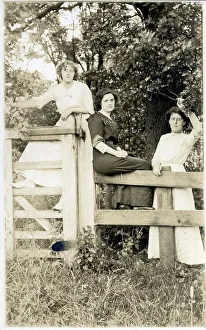 Trio Prints: Three women (Sisters?) in a rural setting