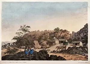 Civilisation Prints: Women sitting on a rock, Chile, South America