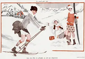 Women Skiing in the alps