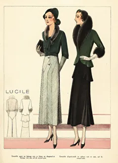 Haute Couture Prints: Women in sports and afternoon suits by Lucile, 1931