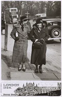 Bakers Prints: Two women strolling along a London street