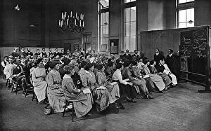 Women being trained at an L.C.C. technical college, WW1