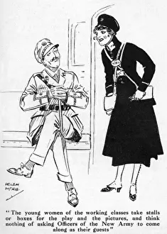 Women tram conductor and officer, WW1