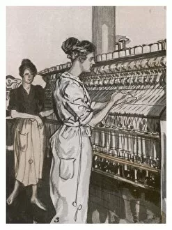 Thread Gallery: Women Twisting Yarn 1920