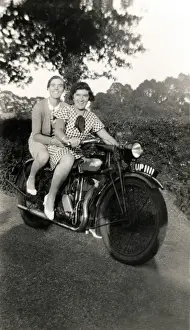 Pleasure Prints: Two women on a veteran motorcycle