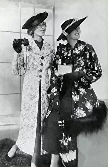 Images Dated 29th January 2018: Women wearing floral design coats 1937