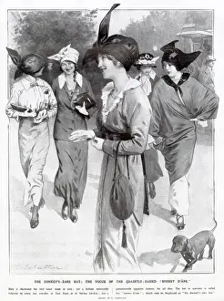 Women wearing the very latest fashion in hats the Donkey's Ear Hat. Date: October 1913