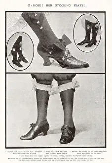 Hobble Prints: Women wearing stockings bearing minatures or if you want to be heard bells