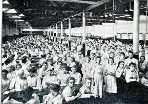 Lunch Gallery: Women workers at Cadbury factory, Bournville, Birmingham